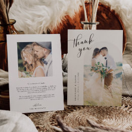 Carte De Remerciements Mariage Minimaliste Arche Blanche