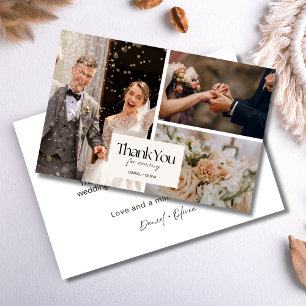 Carte de remerciements Mariage minimaliste avec ph