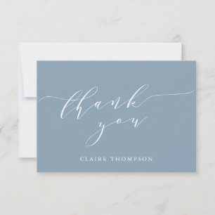 Carte De Remerciements Mariage Minimaliste Classique Bleu Poussiéreux Per