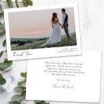 Carte De Remerciements Mariage minimaliste de calligraphie photo<br><div class="desc">Un carte de remerciements moderne au design élégant</div>