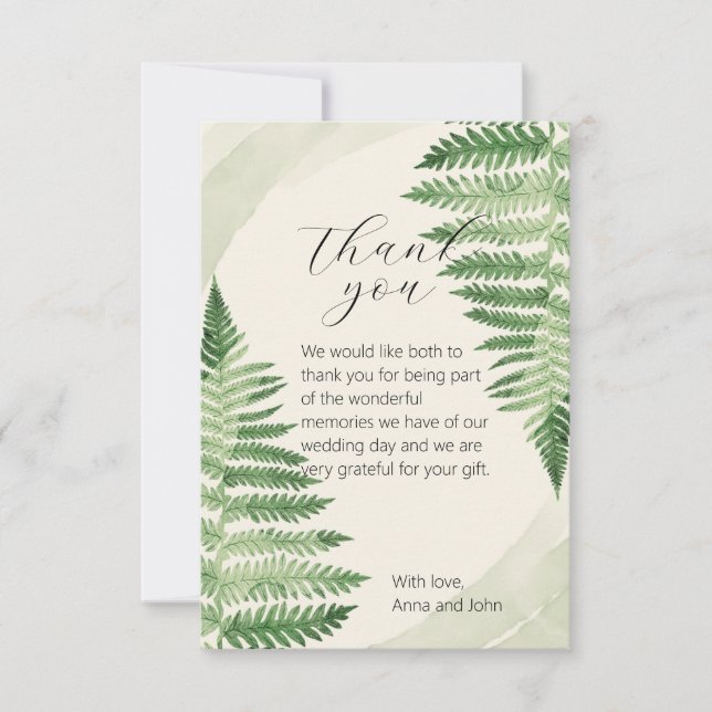 Carte de remerciements Mariage minimaliste de foun (Devant)