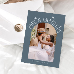 Carte De Remerciements Mariage minimaliste Love & Gratitude Photo Ardoise