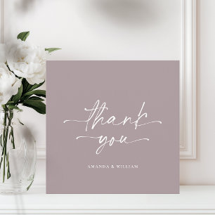Carte de remerciements Mariage minimaliste Mauve