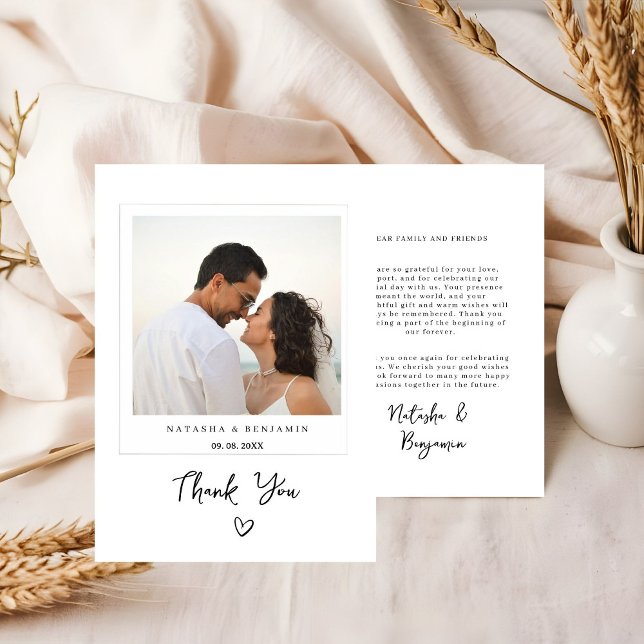 Carte de remerciements Mariage minimaliste moderne (Créateur téléchargé)
