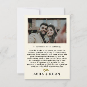 Carte De Remerciements Mariage minimaliste moderne photo simple