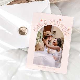 Carte De Remerciements Mariage minimaliste photo pêche Amour & Gratitude