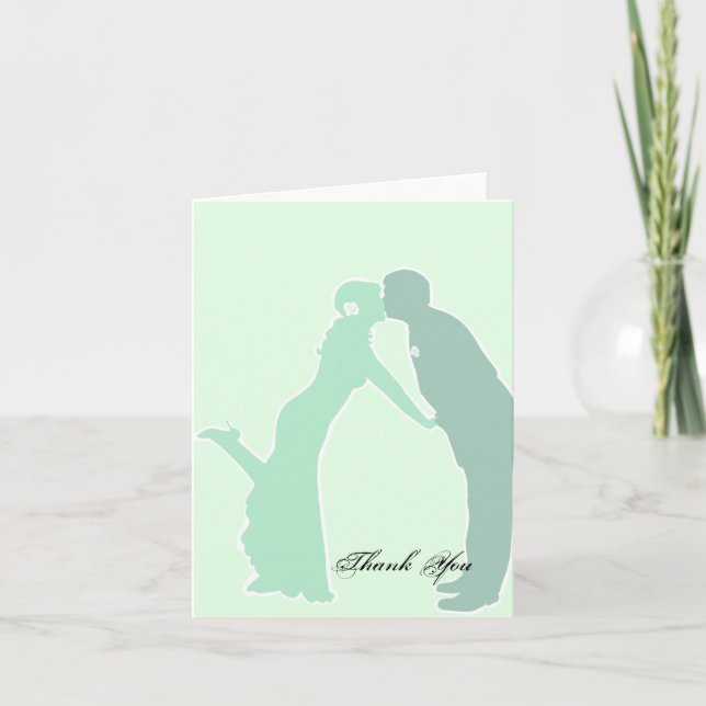 Carte De Remerciements Mariage Mint Couple (Devant)