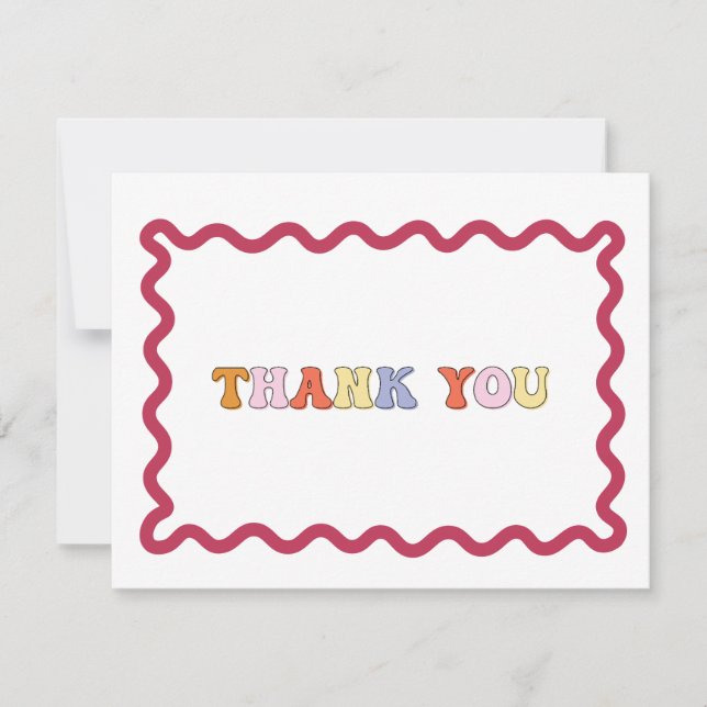 Carte de remerciements Mariage moderne (Devant)