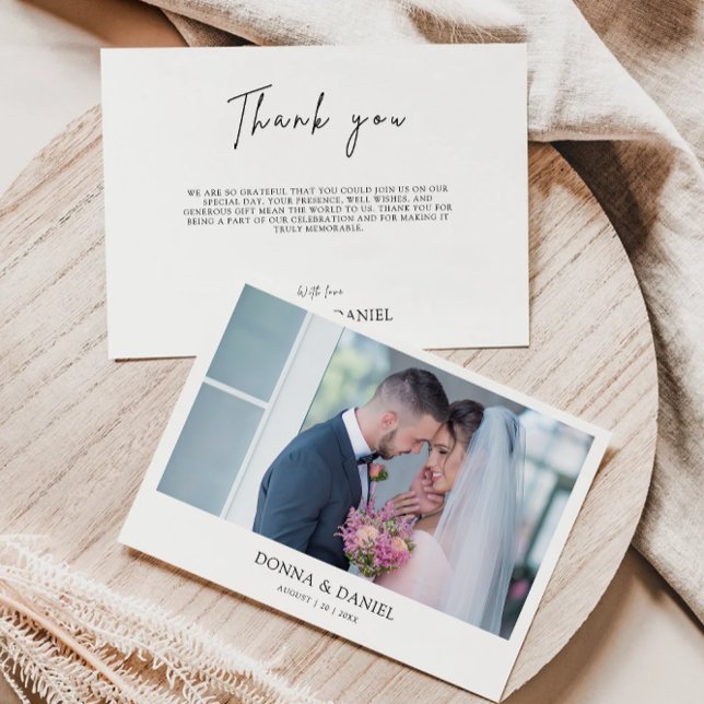 Carte de remerciements Mariage moderne (Modern Wedding Thank You Card)