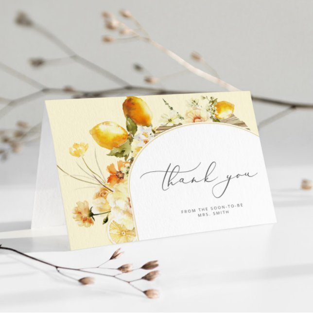 Carte De Remerciements Mariage moderne arche de citron douche (Créateur téléchargé)