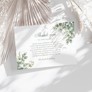 Carte De Remerciements Mariage Moderne au Eucalyptus et au Végétal