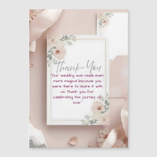 Carte de remerciements Mariage moderne Blush & Bre
