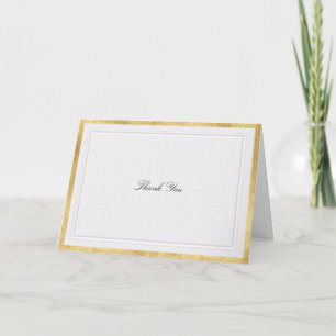 Carte De Remerciements Mariage Moderne Classique Faux Or Perle Formel