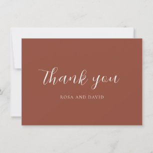 Carte De Remerciements Mariage Moderne Editorial Cuivre Rustique