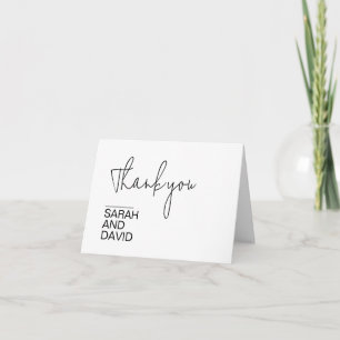 Carte De Remerciements Mariage moderne minimaliste blanc