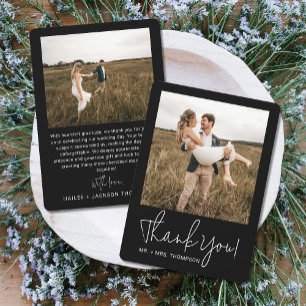 Carte De Remerciements Mariage moderne minimaliste - moderne - Script pho