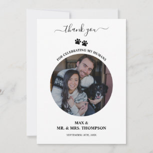 Carte De Remerciements Mariage Moderne Photo Couple Chien Animal De Compa