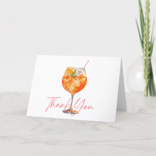 Carte De Remerciements Mariage moderne rose avec Spritz Aperol
