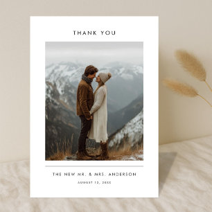 Carte De Remerciements Mariage Montagnard Minimaliste Moderne Photo