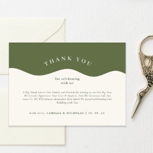 Carte de remerciements Mariage Motif Chic Wavy