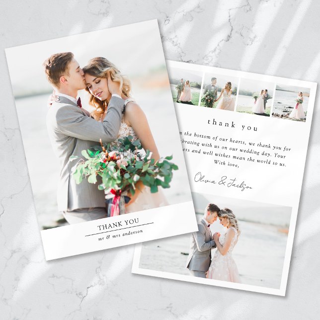 Carte De Remerciements Mariage multi-images moderne (Créateur téléchargé)