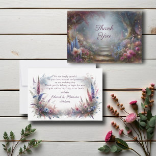 Carte De Remerciements Mariage mystique dans une forêt fleurie
