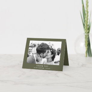 Carte De Remerciements Mariage Nature Vert Olive Foncé   Photo de la Forê