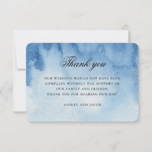 Carte De Remerciements Mariage nautique bleu. Plage de mer moderne à l'aq