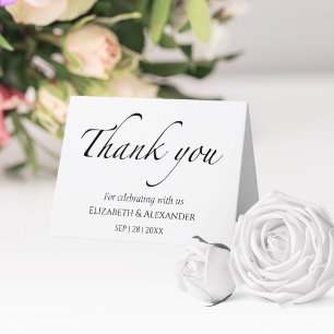 Carte De Remerciements Mariage noir et blanc