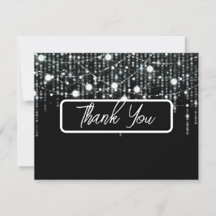 Carte De Remerciements Mariage noir et blanc