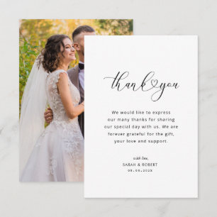 carte de remerciements mariage noir et blanc desig