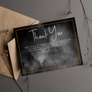 Carte de remerciements Mariage noir Ethereal