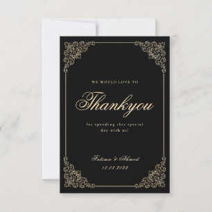 Carte De Remerciements Mariage noir musulman Vintage