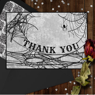 Carte De Remerciements Mariage ou douche de Halloween Toile d'araignée go