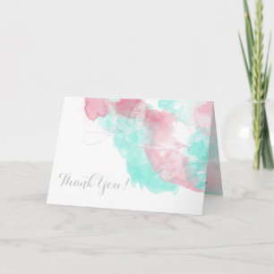 Carte De Remerciements Mariage Papillon Aquarelle Rose Clair