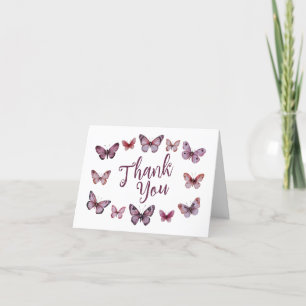 Carte De Remerciements Mariage Papillons Élégants Fête Prénuptiale SUR ME