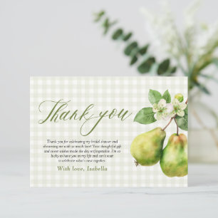 Carte De Remerciements Mariage Parfait Paire Moderne Vert Gingham