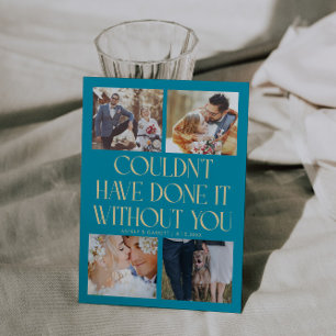 Carte De Remerciements Mariage Pas Sans Vous 4-Photo Bleu Aqua