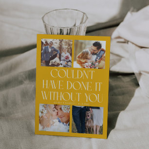 Carte De Remerciements Mariage Pas Sans Vous 4-Photo Jaune