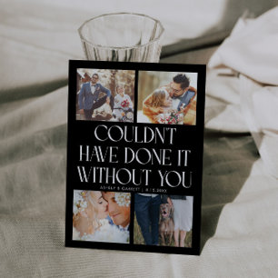 Carte De Remerciements Mariage Pas Sans Vous 4-Photo Noir
