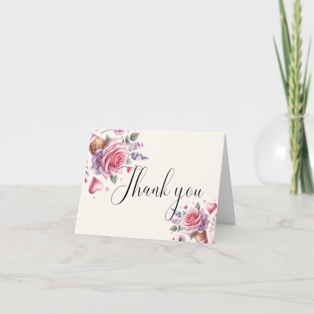 Carte De Remerciements Mariage Pastel Glacé Shower (Devant)