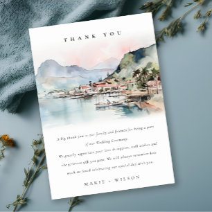 Carte De Remerciements Mariage Paysage Aquarelle Kauai Hawaï