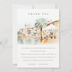 Carte De Remerciements Mariage Paysage Aquarelle Majorque Espagne