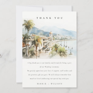 Carte De Remerciements Mariage Paysage Aquarelle Santa Marta Colombie