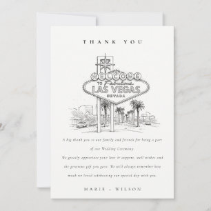 Carte De Remerciements Mariage paysage croquis Las Vegas Nevada