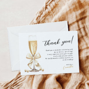 Carte De Remerciements Mariage Pearl & Prosecco Gold