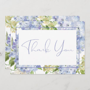 Carte De Remerciements Mariage Periwinkle Blue White Hydrangeas