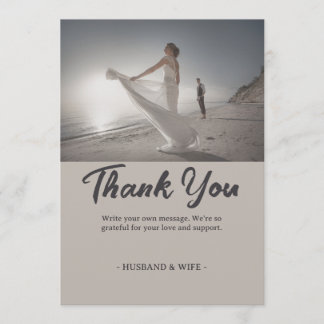 Carte De Remerciements Mariage personnalisable doux neutre côtier