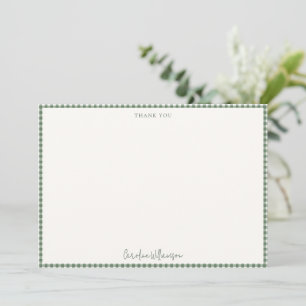 Carte De Remerciements Mariage Personnalisé avec Carreaux de Sage en Vich