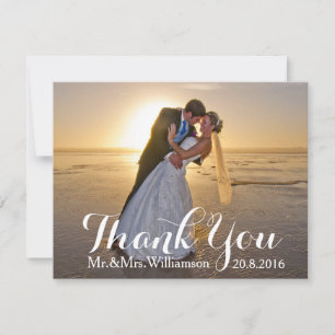 Carte de remerciements Mariage personnalisé avec p